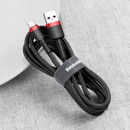      Kabel USB do USB-C Baseus Cafule 2A 3m (czerwono-czarny)    