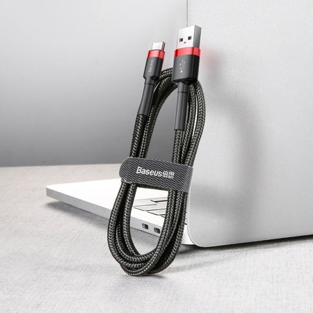      Kabel USB do USB-C Baseus Cafule 2A 3m (czerwono-czarny)    