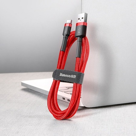      Kabel USB do USB-C Baseus Cafule 2A 3m (czerwony)    