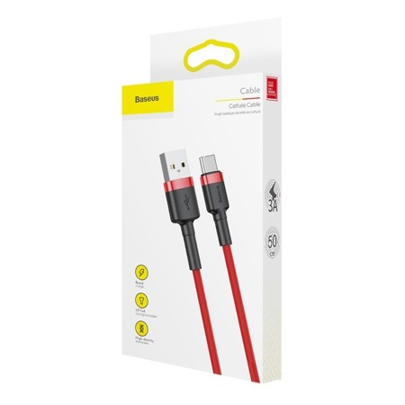      Kabel USB do USB-C Baseus Cafule 2A 3m (czerwony)    