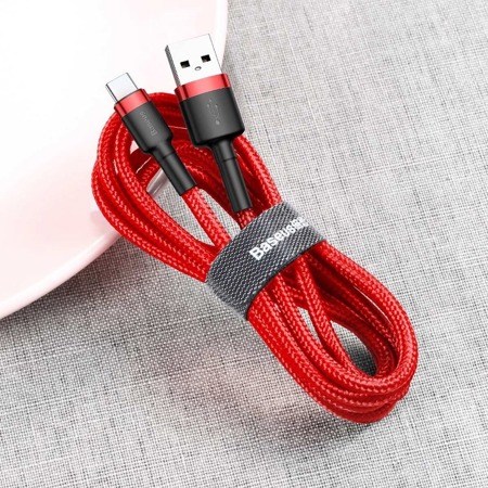      Kabel USB do USB-C Baseus Cafule 2A 3m (czerwony)    