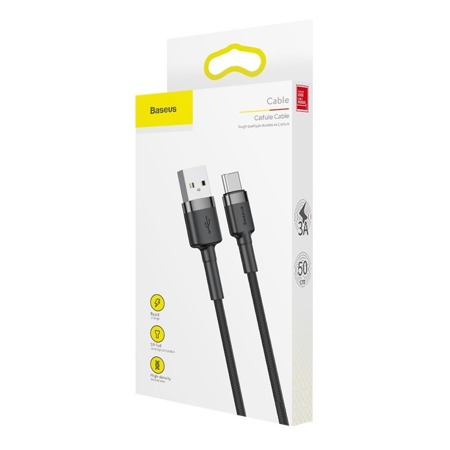      Kabel USB do USB-C Baseus Cafule 2A 3m (szaro-czarny)    