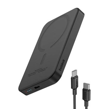      Magnetyczny mini powerbank Baseus 5000mAh, USB-C 20W (czarny)    