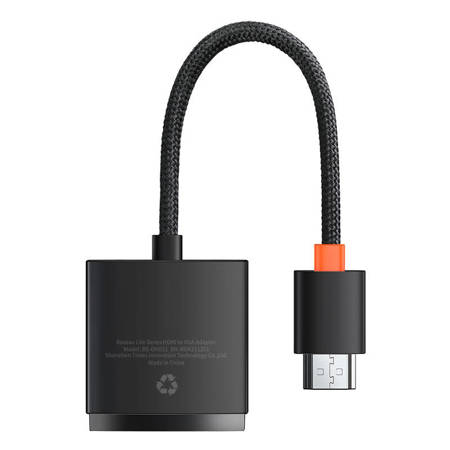 Adapter HDMI do VGA Baseus Lite Series z audio (czarny)