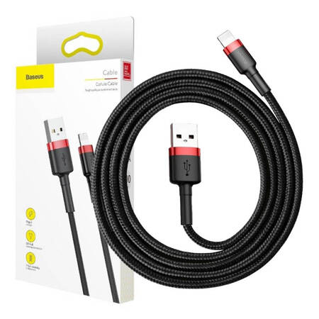 Kabel Lightning USB Baseus Cafule 1,5A 2m (czarno-czerwony)