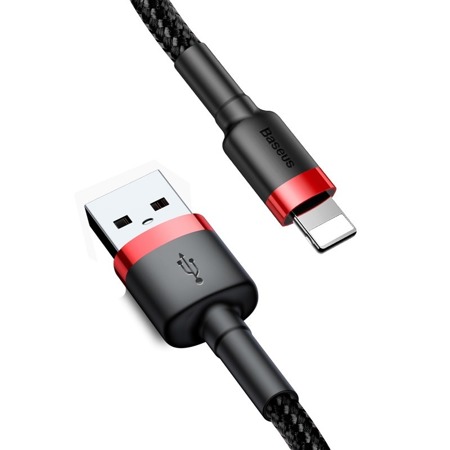 Kabel Lightning USB Baseus Cafule 1,5A 2m (czarno-czerwony)