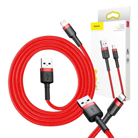 Kabel Lightning USB Baseus Cafule 1,5A 2m (czerwony)