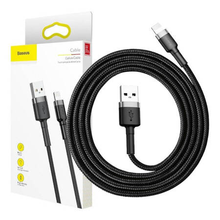 Kabel Lightning USB Baseus Cafule 1,5A 2m (szaro-czarny)