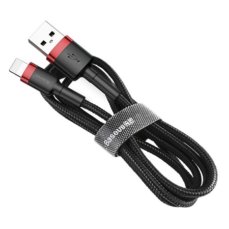 Kabel Lightning USB Baseus Cafule 2,4A 0.5m (czarno-czerwony)