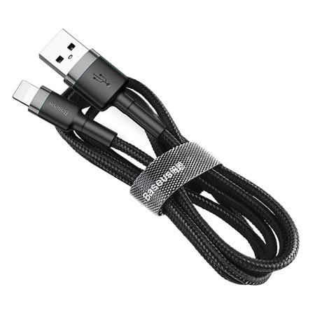 Kabel Lightning USB Baseus Cafule 2,4A 0.5m (szaro-czarny)