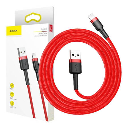 Kabel Lightning USB Baseus Cafule 2.4A 1m (czerwony)