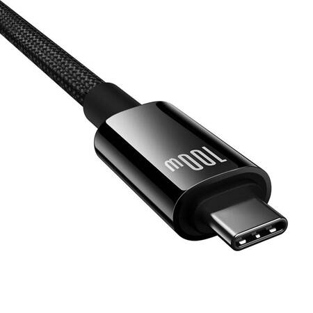 Kabel USB Baseus Tungsten Gold USB-C do USB-C 100W 1,5m (czarny)