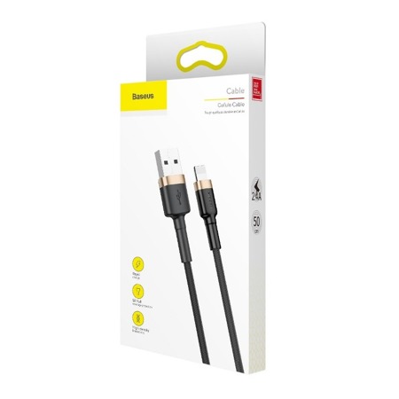 Kabel USB Lightning  Baseus Cafule 1.5A 2m (złoto-czarny)