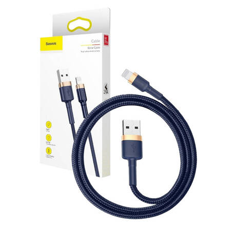 Kabel USB Lightning  Baseus Cafule 2.4A 1m (złoto-granatowy)