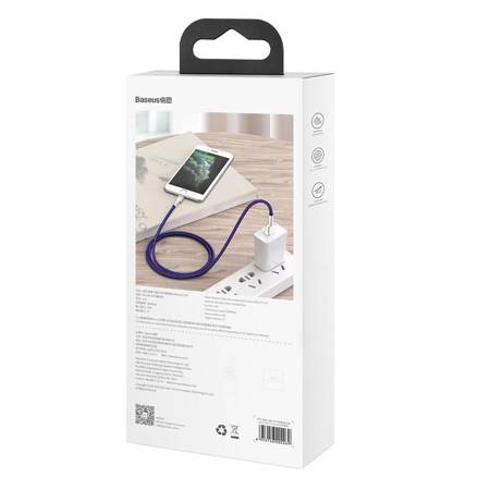 Kabel USB do Lightning Baseus Cafule, 2.4A, 1m (fioletowy)