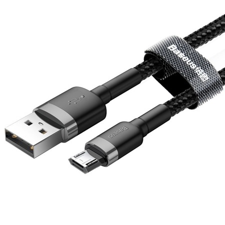 Kabel USB do Micro USB Baseus Cafule 2.4A 0.5m (szaro-czarny)