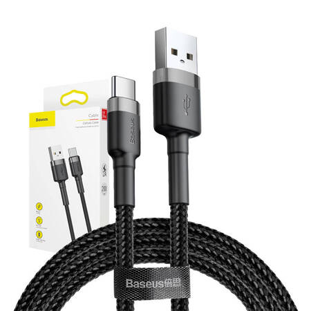 Kabel USB do USB-C Baseus Cafule 2A 2m (szaro-czarny)