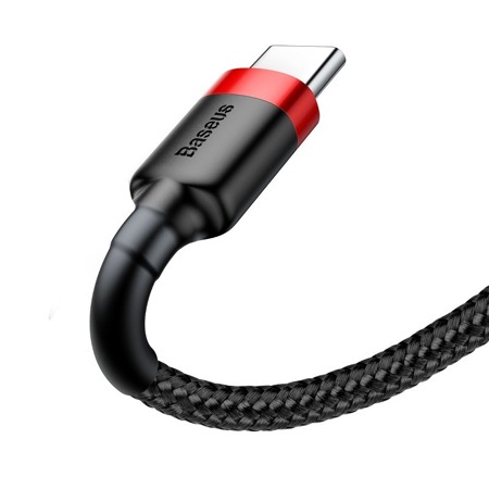 Kabel USB do USB-C Baseus Cafule 3A 1m (czerwono-czarny)