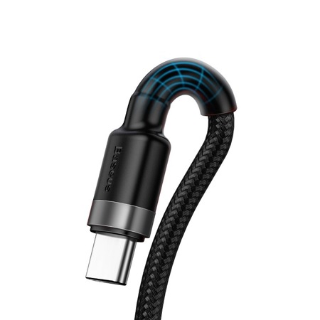 Kabel USB do USB-C Baseus Cafule Huawei SuperCharge, QC 3.0, 5A 1m (czarno-szary)