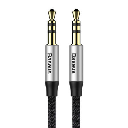 Kabel audio mini jack 3,5mm AUX Baseus Yiven 1,5m (czarno-srebrny)