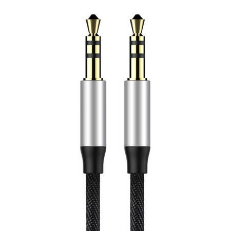 Kabel audio mini jack 3,5mm AUX Baseus Yiven 1,5m (czarno-srebrny)