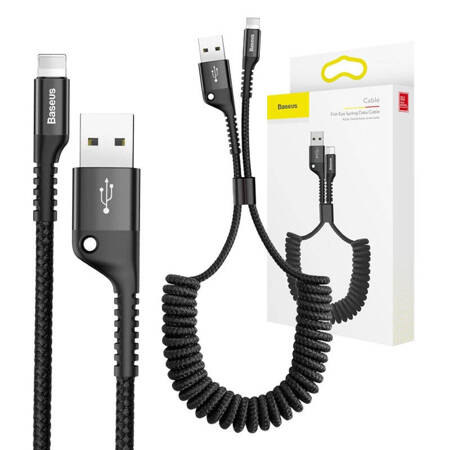 Kabel sprężynowy Lightning Baseus Spring 1m 2A (czarny)