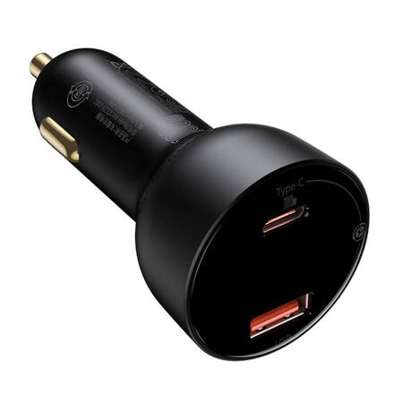 Ładowarka samochodowa Baseus Superme USB, USB-C, 100W + kabel USB-C(czarna)