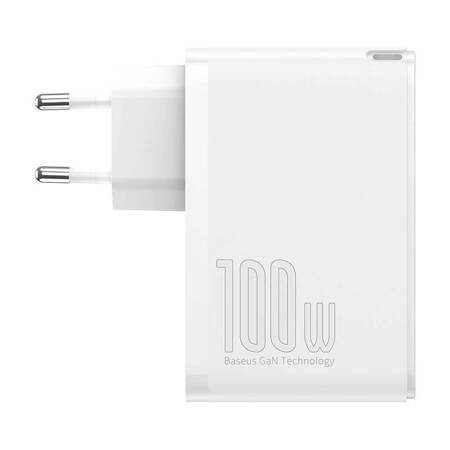 Ładowarka sieciowa Baseus GaN2 Pro, 2x USB + 2x USB-C, 100W, EU (biała)