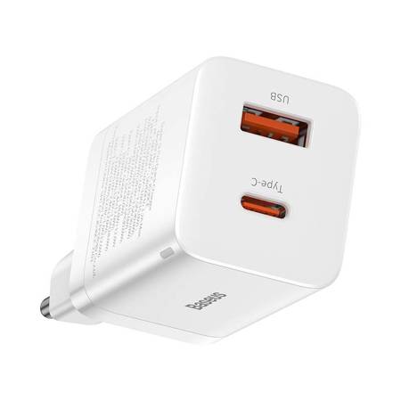 Ładowarka sieciowa Baseus Super Si Pro Quick Charger USB + USB-C 30W (biała)