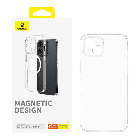 Magnetyczne Etui na telefon iPhone 15 Plus Baseus OS-Lucent Series (Przezroczysty)