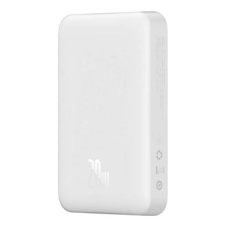 Powerbank magnetyczny Baseus Magnetic Mini 10000mAh, USB-C 20W MagSafe (biały)