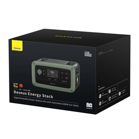 Przenośna stacja ładująca Baseus Energy Stack 600W (zielony)