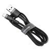 Kabel Lightning USB Baseus Cafule 2,4A 0.5m (szaro-czarny)