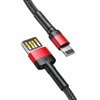 Kabel Lightning USB (dwustronny) Baseus Cafule 2,4A 1m (czarno-czerwony)