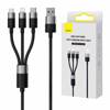 Kabel USB 3w1 Baseus StarSpeed, USB-C + micro USB + Lightning, 3,5A, 1.2m (czarny)