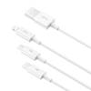 Kabel USB 3w1 Baseus Superior Series, USB do micro USB / USB-C / Lightning, 3.5A, 1.2m (biały)