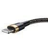 Kabel USB Lightning  Baseus Cafule 2.4A 1m (złoto-czarny)