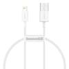 Kabel USB do Lightning Baseus Superior Series, 2.4A, 0.25m (biały)